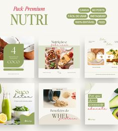 #pack #template #canva #packcanva #premium #luxo #sofisticado #empreendedorismo #empreendedora #negócios #businesswoman #digitalinfluencer #blogueira #influenciadora #feed #feedorganizado #feedminimalista #minimalismo #nutriç�ão #nutricionista #vidasaudavel #saúde #nutri 블로그 디자인, Instagram Canva, Blog Planner, Ads Creative, Brochure Design, Mood Boards, Juice, Diet