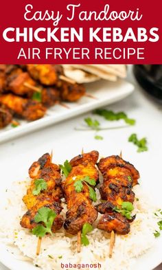 Air fryer tandoori chicken kababs with yogurt marinade. Air Fryer Indian Chicken, Airfryer Tandoori Chicken, Air Fryer Chicken Kebab Recipes, Air Fryer Chicken Shwarma, Tandoori Chicken Air Fryer, Air Fryer Chicken Tikka, Airfryer Indian Recipes, Air Fryer Tandoori Chicken, Easy Tandoori Chicken