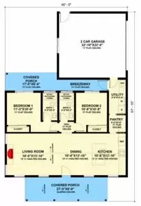 the floor plan for an office building with three floors and two garages on each side