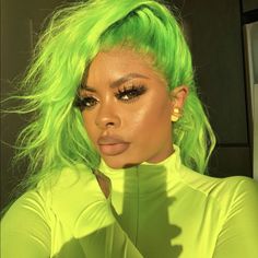 14” 100% Human Hair Lime Lace Front Bob Wig *Nwt* Arrives New % Human Remy Hair 14” 150% Density You Can Cut , Curl , Color , And Heat Style This Wig Adjustable Back Straps 22.5 In Circumference ( Medium Cap ) Hand Tied - Check My 5 Star Reviews You Could Cut The Front Lace To Blend As Your Own Hairline I Do Not Trade On Any Of My Wigs Don’t Forget To Bundle With The Got2b Ultra Gel Or Ghost Bond To Save 10% Off $$$ Neon Green Wig, Hair Colorful, Green Wig, Short Hair Wigs, Bright Hair, Human Virgin Hair, Cool Hair, Colorful Hair, Goddess Braids