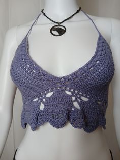 Passionate Purple Rave & Festival Corset Back Crochet Crop Top with scoop neck, pendant edging, corset lacing at back and adjustable neck ties.Made from 100% reclaimed cotton yarn1 of 1 Fitted Crochet Top For Festivals, Fitted Cotton Crochet Top, Fitted Cotton Crochet Top For Festivals, Fitted Crochet Cotton Top, Cotton Crochet Tops For Festival, Fitted Cotton Crochet Top With Lace, Fitted Cotton Crochet Top In Hippie Style, Fitted Bohemian Crochet Cotton Top, Fitted Bohemian Crochet Top In Cotton