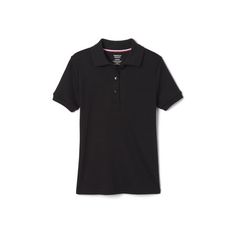 This Short Sleeve Interlock Polo is one of our most popular styles and is a school uniform essential. This feminine fit polo features a picot flat knit collar and 3 cute flower buttons on the placket. Dress it up or dress it down, she'll be able to express her style in the classroom or on the playground. Size: 4T. Color: Black. Gender: female. Age Group: toddler. Classic School Tops, Preppy Black Cotton Top, Classic Collared Tops For School, Sporty Collared School Top, Sporty Collared Top For School, Classic Solid Polo Shirt For School, Fitted Casual Polo Shirt For School, Sporty Cotton Polo Shirt For School, School Uniform Tops With Collar