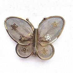 VTG Butterfly Brooch Pin Mesh Gold Tone Retro Insect Figural Jewelry | eBay Vintage Handmade Butterfly Brooch, Handmade Vintage Butterfly Brooch, Figural Jewelry, Butterfly Jewelry, Butterfly Brooch, Costume Jewelry, Brooch Pin, Insects, Cufflinks