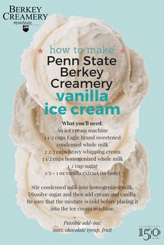 how to make penn state ice creamery, vanilla ice cream by berkley cremery