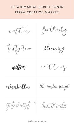 handwritten script font from creative market with the words written in cursive writing