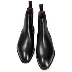 CHELSEA BOOTS IN BOX-CALF BLACK Chelsea Boots Swede Black, Classic Black Slip-on Chelsea Boots, Black Slip-on Chelsea Boots With Leather Footbed, Sharp Nose, Black Leather Slip-on Chelsea Boots, Black Chelsea Boots With Reinforced Heel, Medium Width, Chelsea Boots Mens, Leather Boot Shoes, Brand Shoes