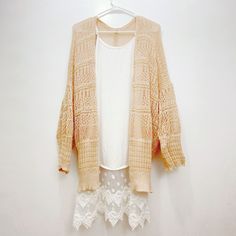 Knit Netted Cardigan Kimono One Size Fits Most Sizes 0-16 Length: 30 in Bust Across: 24.5 in Sleeve Length: 12 in Sleeve Opening: 5.75 in Pretty Kimonos, Cardigan Kimono, Gilet Kimono, Velvet Kimono, Summer Kimono, Kimono Cardigan, Jackets For Women, Jackets & Coats, Sleeve Length