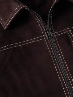 Oliver Spencer's jacket is defined by contrasting white topstitching that gives it a subtle Western flair. It's crafted from supple suede and features three handy patch pockets on the front. Spencer Jacket, Oliver Spencer, Jacket For Men, Suede Jacket, Mr Porter, Patch Pocket, Porter, Mens Jackets, Leather Jacket