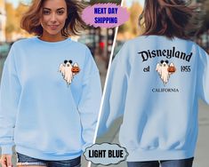 Retro Disneyland California Hoodie,Disneyland Est. 1955 Hoodie,Disneyworld Hoodie,Halloween Sweater,Spooky Ghost Hoodie,Gift for Her Processing time is 1-2 business days! Shipping from TX, USA. *Please send us a message if you have any questions regarding colors, sizes, and designs.* To order: -Pick a color and size, select quantity, and add to your cart. How to wash? -Make sure to turn the shirt inside out before washing. -Select gentle cycle and use warm water. -Do NOT iron over the design(foil). -Do NOT dry clean. Iron on Shirts with DTF Printing! Retro Disneyland, Ghost Hoodie, California Hoodie, Disneyland California, Spooky Ghost, Halloween Sweater, Dtf Printing, Favorite Things Gift, Warm Water