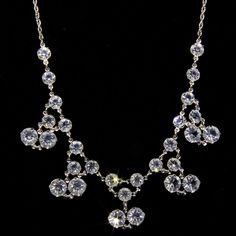 Silver Tone Swarovski Crystal Drop Necklace 15 In