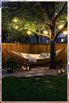 Outdoor Lighting Ideas - Love what you found? Act and visit to see more. Make It TODAY! Design Per Patio, Outdoor Hammock, Backyard Inspiration, Have Inspiration, Backyard Inspo, Outdoor Decor Backyard, Backyard Makeover, Lights Outdoor