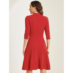 In a timeless classic design, this simple but elegant sheath dress adds to your choice for the upcoming seasons. Stylish and lightweight material easily shows your body curve and elongates your legs. Pair it with heels and you can build a retro elegant look. You can also add a coat/trench coat in fall and winter. Suitable for summer/autumn/spring and many occasions, such as Work, Office, Urban Casual, Coffee Shop, Daily, Date, Business, Formal, Weekend, etc. Body Curves, Ballet Dress, Women Midi, Midi Short Sleeve Dress, Women Maxi, Three Quarter Sleeves, Elegant Dress, Timeless Classic, Sheath Dress