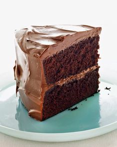 a slice of chocolate cake on a plate