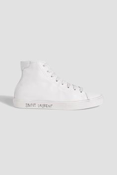 Leather High Tops, Saint Laurent Shoes, Fashion Help, Thom Browne, Logo Tees, Printed Leather, Luxury Streetwear, Leather And Lace, High Top