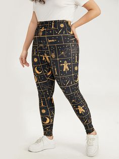 Shop Halloween Graphic Skinny Elastic Waist Leggings now and redefine your style with confidence at BloomChic. Tailored for mid and plus-size women. This trendy Bottoms Women, sizes 10-30. Season:Winter;Color:Black;Style:Casual;Waist Design:High Rise;Pattern Type:Graphic-Halloween;Details:Elastic Waist;Pocket:No-pocket;Belt:No-belt;Closure Type:Elastic Waist Elastic Waist Leggings, October Fashion, Trendy Bottoms, Halloween Graphic, Winter Color, Plus Size Clothing For Women, Type Graphic, Pocket Belt, Winter Colors