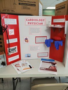 a table with a cardiollogy display on it