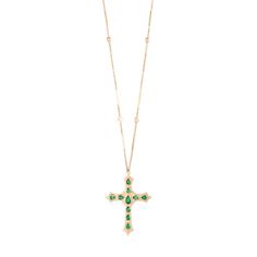 Details 14k gold large emerald teardrop gothic cross 4 diamond smooth bar necklace Available in 14k yellow, rose and white gold Handmade in USA Necklace length is 20" + 2" extension Fine Jewelry Gemstone Cross Pendant Necklace, Fine Jewelry Gemstone Cross Necklace, Fine Jewelry Cross Gemstone Necklace, Fine Jewelry Cross Pendant Necklace With Gemstone, Cross Shaped Gemstone Necklace Fine Jewelry, Elegant Gemstone Crucifix Necklace, Elegant Crucifix Gemstone Necklace, Elegant Green Cross Necklace, Fine Jewelry Cross Shaped Gemstone