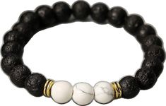 Men's Boutique, Volcanic Stone, Bracelets Handmade Beaded, Boutique Accessories, Lava Stone, Handmade Beads, Beads Bracelet, Beaded Bracelets, Black White