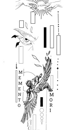 a drawing of an angel with wings on it's back and the words memory written in