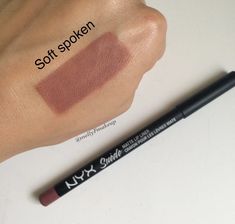 Nyx Suede Lip Liner, Nyx Lip Liner Soft Spoken, Nyx Suede Matte Lip Liner Swatches, Matte Makeup Products, Nyx Soft Spoken, Nyx Lip Liner Swatches, Lip Liner Shades, Best Lip Liner