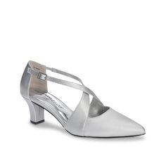 Easy Street-Elegance Pump Get your party looks some extra shimmer from the Elegance pump by Easy Street. The cross-strap pump, made adjustable with buckle closure, is finished with a sleek pointy toe and tapered heel. A heel-to-toe padded footbed offers the comfort your feet deserve. Trending Handbags, Silver Pumps, Easy Street, Trending Sneakers, Strap Pumps, Athletic Sneakers, Party Looks, Cross Straps, Kids Bags