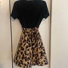 Black And Leopard Print Dress. Never Worn. Bought On Amazon For $25. Measurements In Pictures. Black Top Is Very Stretchy And Can Stretch To About 20 Inches. I Couldn’t Hold The Measuring Tape And Take The Pic At The Same Time To Show That. Amazon Black Fitted Dress, Fitted Black Amazon Dress, Black Fitted Dress By Amazon, Fitted Black Dress By Amazon, Blue Flowy Dress, Burgundy Long Sleeve Dress, Boho Floral Maxi Dress, Twist Front Dress, Amazon Dresses