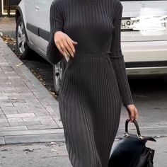 Women's Casual Wide Ribbed Styling Sweater Dress. Crewneck Soft And Breathable, Very Comfortable To Wear. Size :M Color:Gray Ribbed Long Sleeve Sweater Dress, Gray Stretch Sweater Dress For Fall, Winter Gray Ribbed Dress, Gray Midi-length Sweater Dress For Fall, Chic Ribbed Knee-length Sweater Dress, Casual V-neck Ribbed Sweater Dress, Gray Long Sleeve Ribbed Sweater Dress, Non-stretch Long Sleeve Sweater Dress, Gray Long-sleeved Knitted Sweater Dress