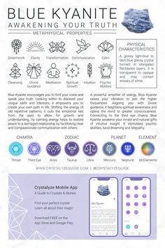 Enhance Your Crystal Practice 📲 𝐃𝐨𝐰𝐧𝐥𝐨𝐚𝐝 𝐨𝐮𝐫 𝐅𝐑𝐄𝐄 𝐂𝐫𝐲𝐬𝐭𝐚𝐥𝐲𝐳𝐞 𝐀𝐩𝐩 on the App Store & Google Play. #Kyanite #Crystals #HealingCrystals Blue Kyanite Meaning, Kyanite Meaning, Chakra For Beginners, Crystals Healing Grids, Find Your Voice, Gem Collection