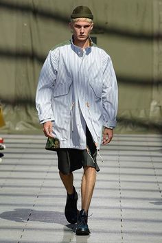 Junya Watanabe Man Spring/Summer 2019 Menswear Collection Big Men Fashion, Stylish Mens Fashion, Mens Fashion Smart, Hipster Mens Fashion, Best Mens Fashion, Mens Fashion Urban, Mens Fashion Classy, Junya Watanabe, Mens Winter Fashion