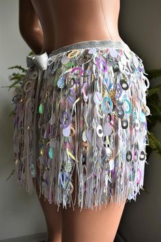 Purple Sequin Fringed SkirtMix Sequin Festival | Etsy Rave Skirt For Spring Party, Spring Rave Party Skirt, Spring Rave Skirt For Party, Spring Party Rave Skirt, Rave Style Skirt For Spring Party, Bohemian Party Bottoms With Tassels, Silver Disco Skirt For Summer, White Sequined Party Bottoms, Rave Multicolor Party Bottoms