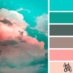 the sky is filled with clouds and there are color swatches to match it up