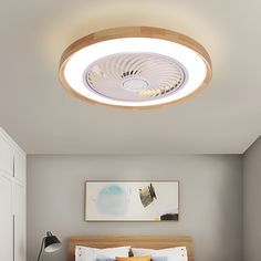 "Round Ultra-thin Mute LED Nordic Bladeless Ceiling Fans with Remote Control Flush Mount Ceiling Fan Lights for Bedroom" Bladeless Ceiling Fan, Ceiling Fan Light, Fluorescent Tube, Led Ceiling Fan, Wood Shades, Fan Lamp, Ceiling Fan With Remote, Ceiling Lighting, Ceiling Fans