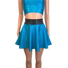 Fitted Blue Skort For Cheerleading, Fitted Mini Skirt For Summer Cosplay, Fitted Rave Skirt For Club, Fitted Rave Mini Skirt For Night Out, Blue Fitted Skirt For Cosplay, Fitted Blue Skirt For Cosplay, Fitted Blue Skirt With Wide Waistband, Blue Stretch Skirt With Wide Waistband, Fitted Cheerleading Mini Skirt