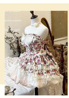 TAVIMART - Romantic Spring, Spring and Summer Fairy Pure Wind Atmosphere Dress by Diamond Honey~Pre-order Summer Fairy, Dress For Spring, Lace Strapless, Sweet Lolita, Sweet Floral, Lolita Dress, Party Dresses For Women, Glamorous Evening Gowns, Flowing Maxi Dress