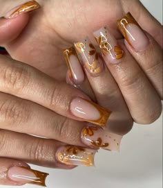 Copper Nails Designs, Earthy Nails, Fall Nail Ideas, Fall Drink, Hippie Nails, Colored Acrylic Nails, Summery Nails, Casual Nails, Classy Acrylic Nails