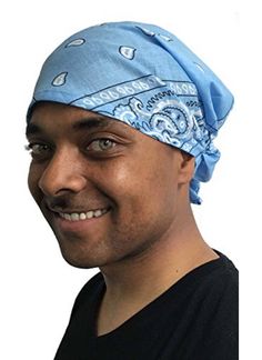 Boho hipster style headwear. 100% cotton fabric. Lightweight breathable cowboy style bandana. Fashion casual paisley pattern. Pre tied elasticized bandana. ❤️ Fits head size circumference 20-24 inches . Medium Large ❤️ Pre Tied, elasticized and closed at the back ❤️ Fabric closed at the back to conceal head and hair ❤️ Slips on like a hat. Easy on easy off slip on style. ❤️ Imported. Finished in USA by Uptown Girl Headwear New York Uptown Girl Headwear is your popular choice for over 25 years, f Mens Head Wrap, Contact Photos, Bandana Fits, Bandana Fashion, Bandana Outfit, Style Bandana, Head Bandana, Head Coverings, Head Scarves