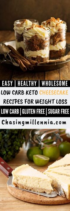 Are you looking for low carb cheesecake recipes? Don't worry I got y'all. Here are some of the best, easy, healthy keto friendly cheesecake recipes that you will come across Pinterest.   All of the recies come under the category of keto friendly desserts, they are gluten free, sugar free and so much more.  The keto desserts that you will find here are absolute fat bombs and use stevia. Oh and the crust is made of Almond Flour, some are even crustless  #lowcarbideas #lowcarbrecipes #ketodessert