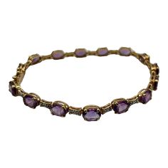 Amethyst Luxury Yellow Gold Amethyst Bracelets, Formal Purple Fine Jewelry Bracelet, Yellow Gold Amethyst Gemstone Bracelets, Yellow Gold Amethyst Bracelets With Gemstone, Formal Amethyst Gemstone Tennis Bracelet, Yellow Gold Bracelets With Amethyst Gemstone, Amethyst Yellow Gold Bracelets With Gemstones, Gold Amethyst Bracelets For Formal Occasions, Formal Amethyst Bracelets With Gemstone Accents