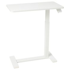 a white table that is standing up against a white background, with the top section missing