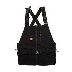 a black vest with suspends on it