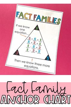 fact family anchor chart with the text fact families