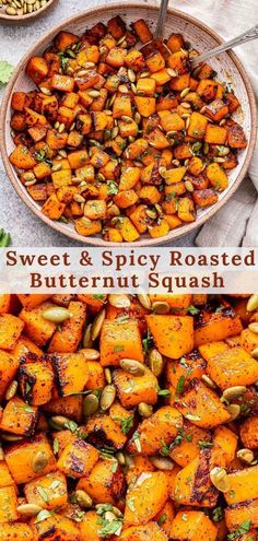 sweet and spicy roasted butternut squash is the perfect side dish for any holiday dinner