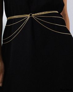 Color: gold, Size: One Size Body Chain Fashion, Waist Chain Belt, Dance Women, Chain Dress, Chic Type, Layered Chains, Chain Fashion, Jewelry Fashion Trends, Fashion Belts