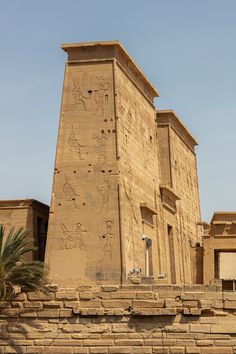 an ancient building with egyptian writing on it