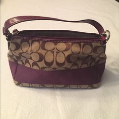 Brown Coach Bag With Dark Purple/Eggplant Detailing. Brand New, In Perfect Condition. I Am Willing To Negotiate, Feel Free To Make Offers! Coach Purple Shoulder Bag With Top Carry Handle, Purple Handheld Shoulder Bag With Top Carry Handle, Purple Handheld Shoulder Bag For Shopping, Handheld Purple Shoulder Bag For Shopping, Coach Purple Bag With Top Carry Handle, Purple Shoulder Bag With Top Carry Handle, Coach Rectangular Purple Shoulder Bag, Coach Purple Rectangular Shoulder Bag, Rectangular Purple Coach Shoulder Bag