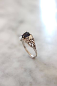 a close up of a ring on a table