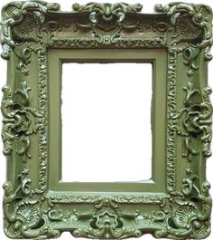 an ornate green frame on a white background