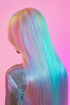 Unicorn Colours, Unicorn Hair Color, Hair Rainbow, Holographic Hair, Colourful Hair, Cute Box Braids Hairstyles, Alcohol Drinks, Unicorn Hair, Festival Hair