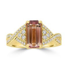 J36047 Class Aesthetic, Tourmaline Rings, 18k Yellow Gold Ring, Tourmaline Ring, Ring Style, Diamond Set, Tourmaline Gemstone, Yellow Gold Ring, Metal Color