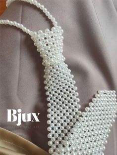 Bjux - Chic Imitation Pearl Beaded Woven Tie Necklace False Collar, Woven Necklace, Tie Necklace, Tie Design, Necklace Fashion, Statement Necklaces, Daily Style, Style Elegant, Collar Necklace